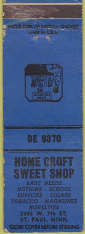 Matchbook Cover - Home Croft Sweet Shop St Paul MN WEAR girlie