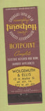 Matchbook Cover - Hotpoint Appliances Wolgemuth Ellis Mount Joy PA