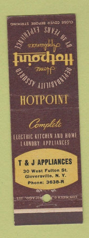 Matchbook Cover - Hotpoint Appliances T&J Gloversville NY