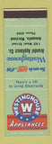 Matchbook Cover - Westinghouse Appliances Arundel Annapolis MD