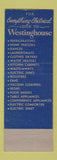 Matchbook Cover - Westinghouse Appliances Arundel Annapolis MD