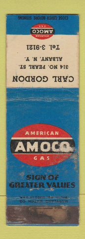Matchbook Cover - Amoco oil gas Carl Gordon Albany NY WORN