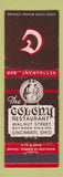 Matchbook Cover - Colony Restaurant Cincinnati OH