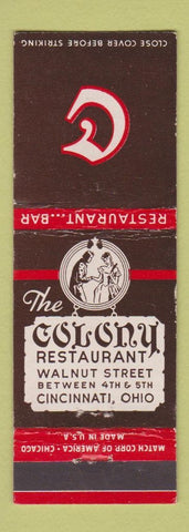 Matchbook Cover - Colony Restaurant Cincinnati OH