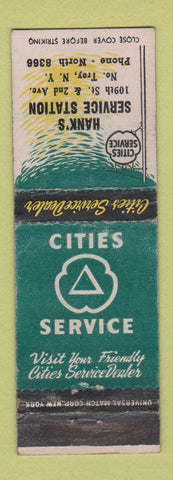 Matchbook Cover - Cities oil gas Hank's North Troy NY WEAR