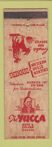 Matchbook Cover - Yucca Denver Colorado restaurant Indian Colfax