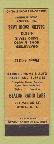 Matchbook Cover - Beacon Radio Labs Utica NY