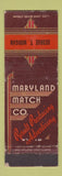 Matchbook Cover - Maryland Match Company George Morgan Coxsackie NY WEAR