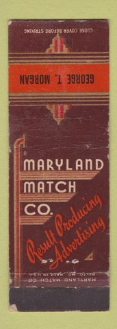 Matchbook Cover - Maryland Match Company George Morgan Coxsackie NY WEAR