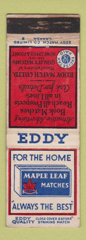 Matchbook Cover - Eddy Matches Eddy Quality Canada WEAR