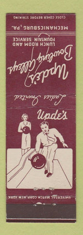Matchbook Cover - Upde's Bowling Alley Mechanicsburg PA