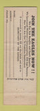 Matchbook Cover - Eagles Club Logan OH