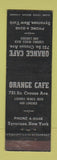 Matchbook Cover - Orange Cafe Syracuse NY