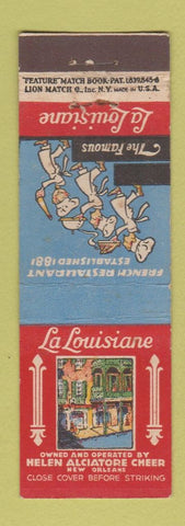 Matchbook Cover - La Louisiane Restaurant New Orleans LA feature WEAR