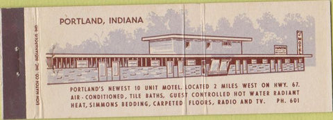 Matchbook Cover - Portland IN Motel