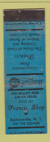Matchbook Cover - Francis Shop Baldwinsville NY WORN