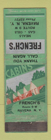 Matchbook Cover - French's oil gas restaurant Ravena NY WEAR