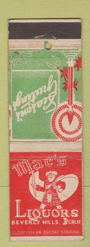 Matchbook Cover - Mac's Liquors Beverly Hills CA Christmas WEAR