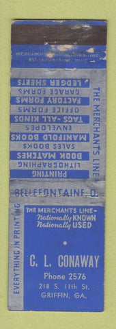 Matchbook Cover - Merchants Match Books CL Conaway Griffin GA WORN