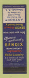 Matchbook Cover - Benix Automatic Home Laundry Anthony Schenectady NY