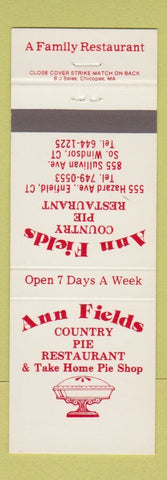 Matchbook Cover - Ann Fields Country Pie Restaurant South Windsor CT