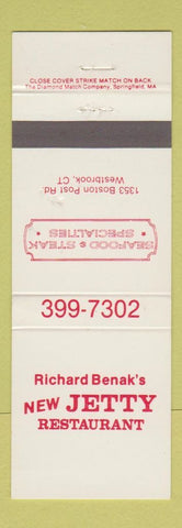Matchbook Cover - Richard Benak's New Jetty Restaurant Westbrook CT