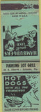Matchbook Cover - Hamburgers Hot Dogs Orlando FL WEAR