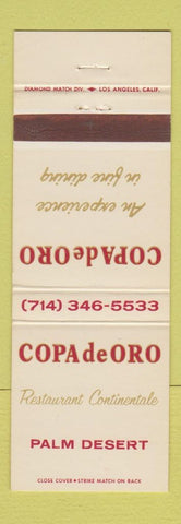 Matchbook Cover - Copa de Oro Restaurant Palm Desert CA