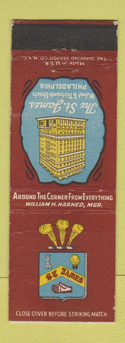 Matchbook Cover - The St James Hotel Philadelphia PA