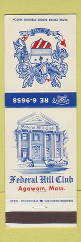 Matchbook Cover - Federal Hill Club Agawam MA