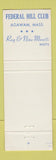 Matchbook Cover - Federal Hill Club Agawam MA