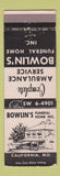 Matchbook Cover - Bowlin's Funeral Home California MO WEAR