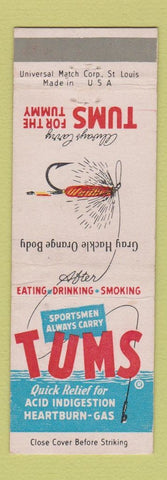 Matchbook Cover - Tums Antacid Gray Hackle Orange Body Fly Fishing
