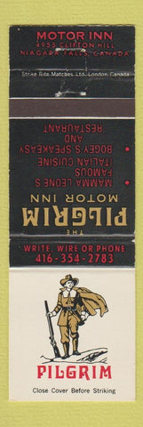 Matchbook Cover - Pilgrim Motor Inn Niagara Falls ON