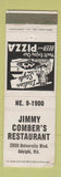 Matchbook Cover - Jimmy Comber's Restaurant Adelphi MD Pizza girlie WEAR