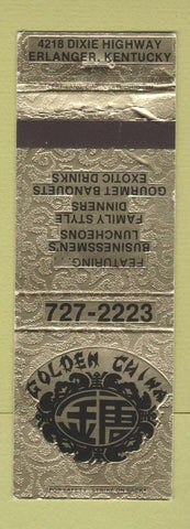 Matchbook Cover - Golden China Chinese Restaurant Erlanger KY
