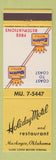 Matchbook Cover - Holiday Motel Restaurant Muskogee OK Best Western