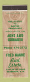 Matchbook Cover - Fred Gagne Real Estate Seabrook NH Redwood Gift Shop stamps
