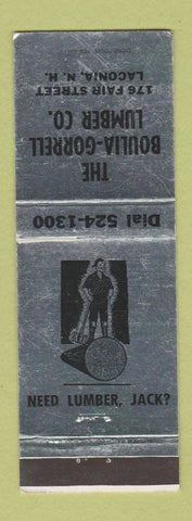 Matchbook Cover - Boulia Gorrell Lumber Company Laconia NH