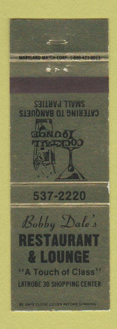 Matchbook Cover - Bobby Dale's Restaurant Lounge Latrobe PA