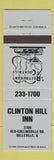 Matchbook Cover - Clinton Hill Inn Belleville IL BLUE