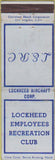 Matchbook Cover - Lockheed Employees Recreation Club Airplanes