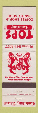 Matchbook Cover - Tops Canterbury Coffee Shop Honolulu Hawaii