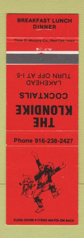 Matchbook Cover - The Klondike Restaurant Lakehead CA