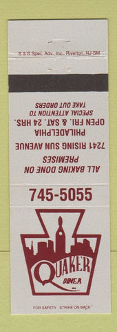 Matchbook Cover - Quaker Diner Philadelphia PA