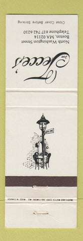 Matchbook Cover - Joe Tecce's Restaurant Boston MA