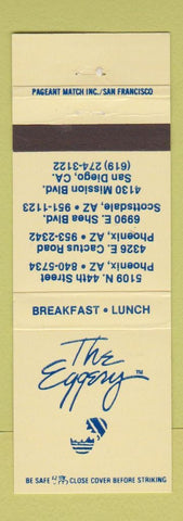 Matchbook Cover - Eggery Restaurant Phoenix Scottsdale AZ San Diego CA