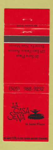 Matchbook Cover - La Casa Sena Mexican Food Santa Fe NM