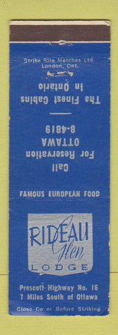 Matchbook Cover - Rideau Glen Lodge Ottawa ON WEAR