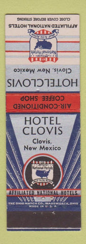 Matchbook Cover - Hotel Clovis NM Affiliated National Hotels